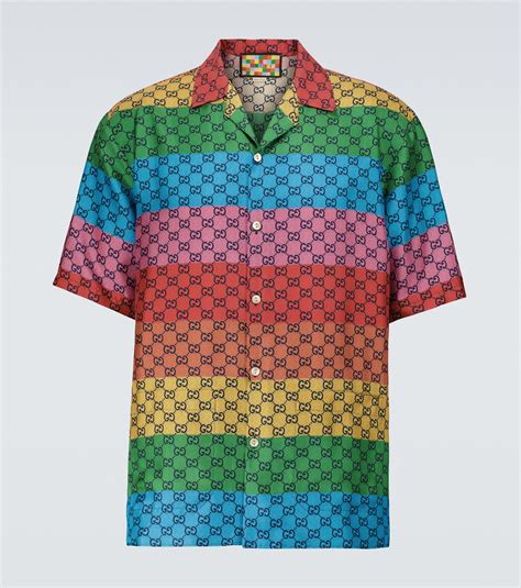 multicolor gucci print shirt|gucci jersey t shirt.